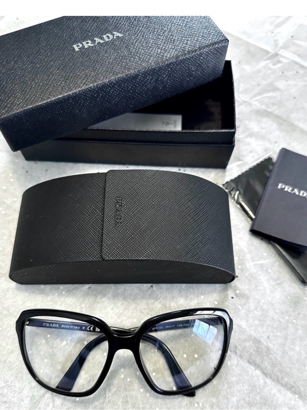PRADA ✨NIB✨ Heritage Black Glasses & Clear Blue Light Filtering Lenses 0PR-10VS